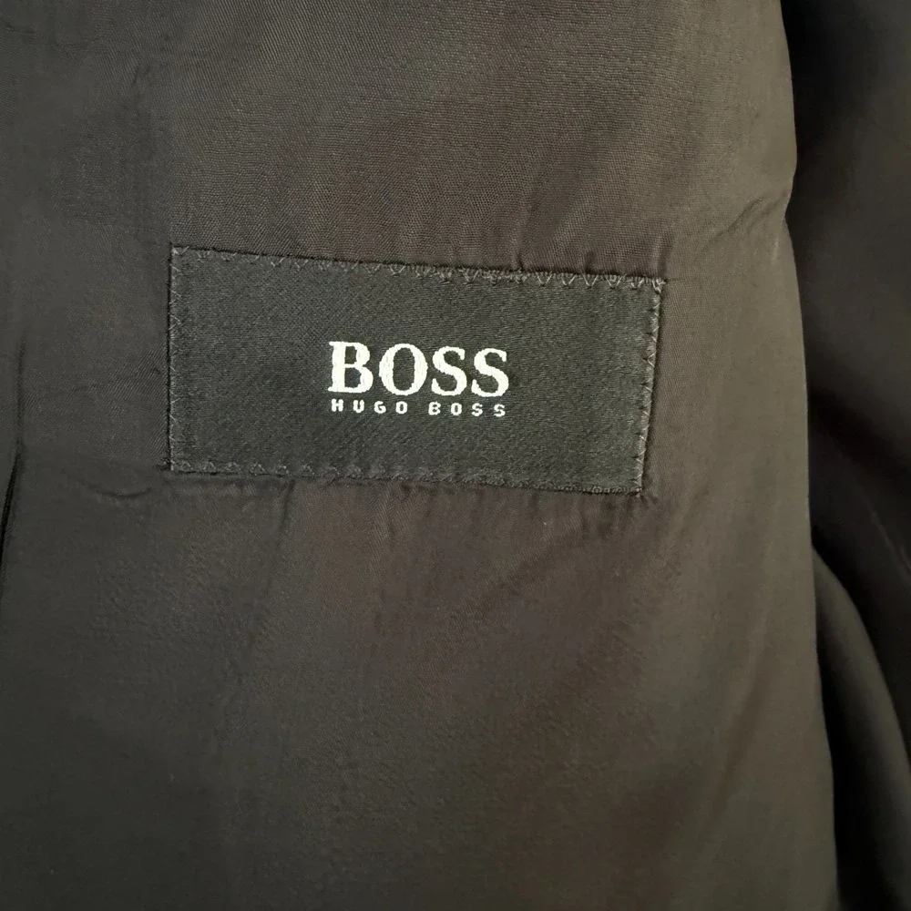 Hugo Boss Einstein Blazer 44L Black Wool Suit Jacket Made in‎ USA Classic 3Btn